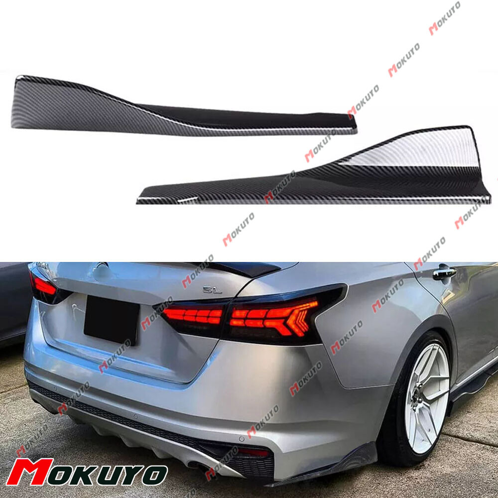 Carbon Fiber Style Rear Bumper Side Spats for Nissan Altima 2019-2024 SR SV SL