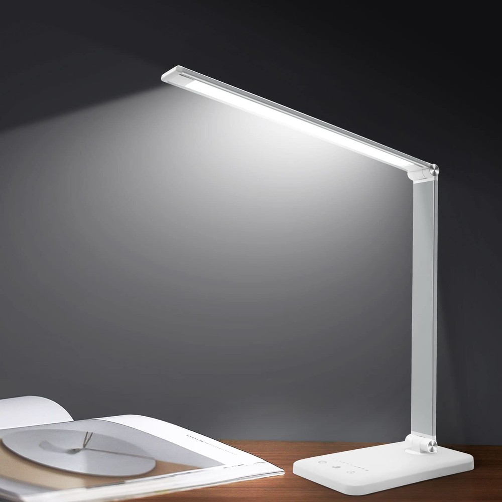 LED Desk Lamp with USB Port, Desk Light with 10 Brightness 5 Color Temperatur...