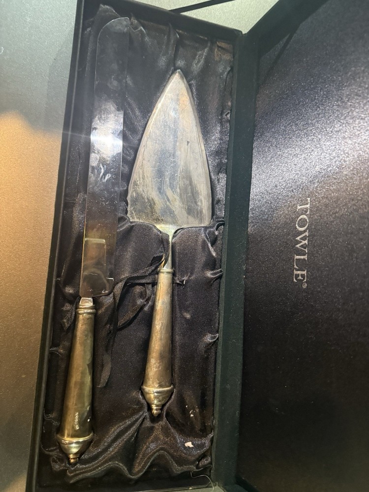 Vintage Towle Silverplated Bridal Cake Server and Knife Set Without Box