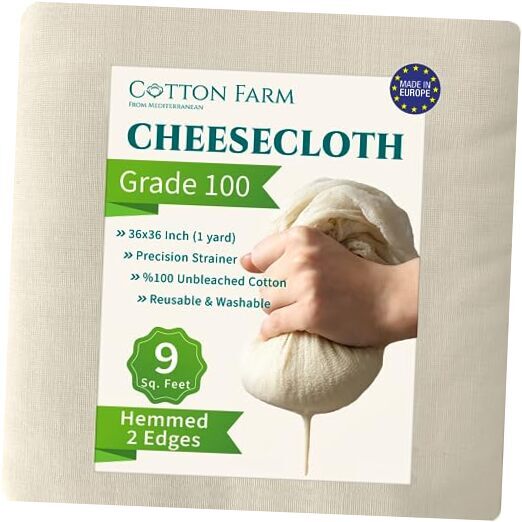Farm-Grade 100% XL Cotton Cheesecloth 36x36 Inch for Straining & Cooking 1 Yard  