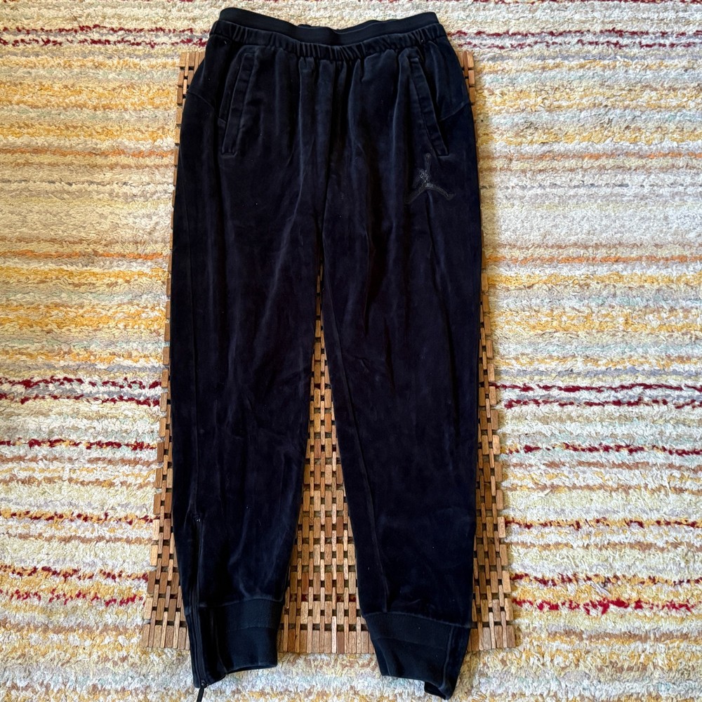OVO Octobers Very Own x Air Jordan Black Velour Joggers Track Sweat Pants Large