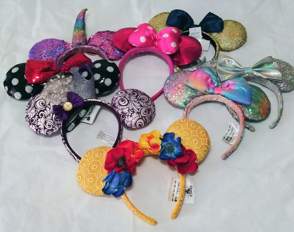 Disney Parks Mickey Minnie Mouse Authentic Ears Headband Lot Of 8