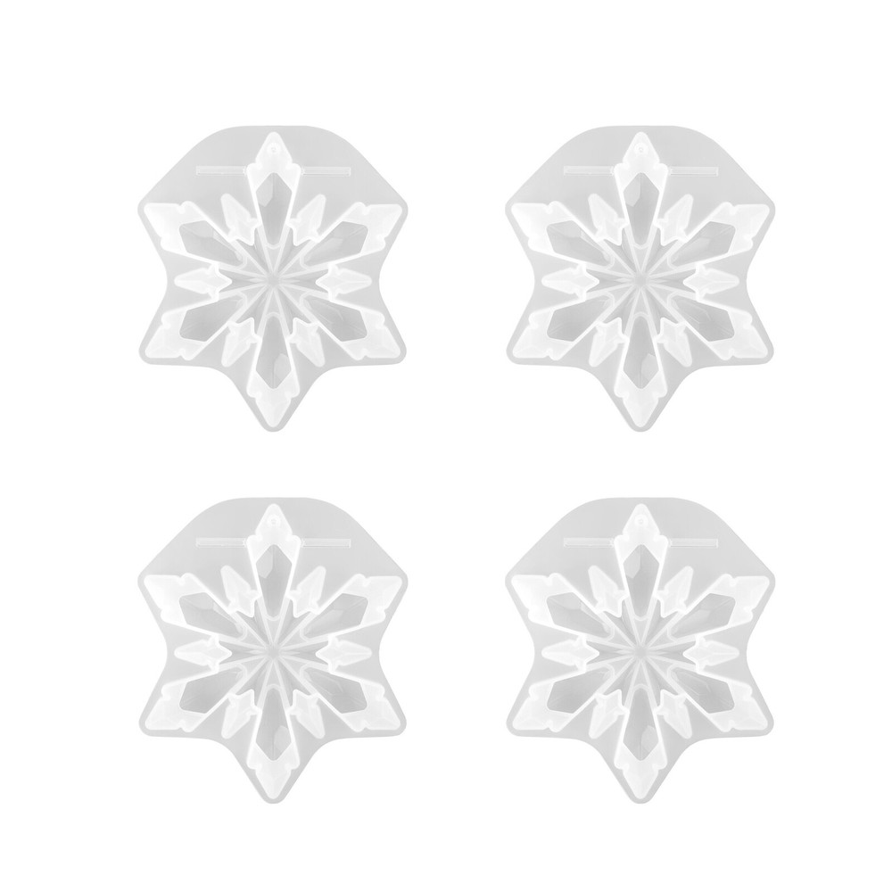 4x Silicone Epoxy Resin Snowflake DIY Craft Jewelry Pendant Necklace Christmas