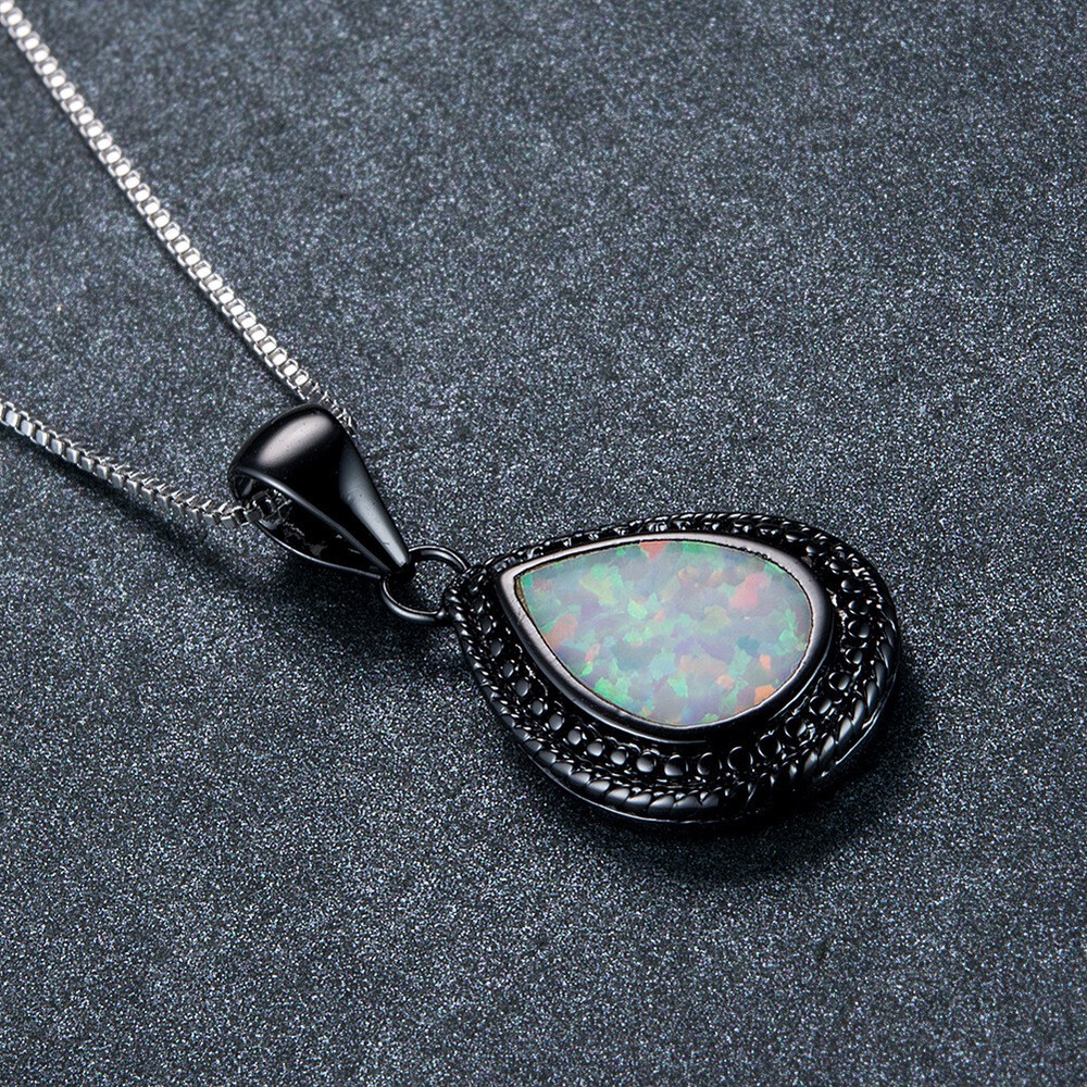 925 Sterling Silver Opal Keepsake Necklace, Memorial Pendant Women's Gift