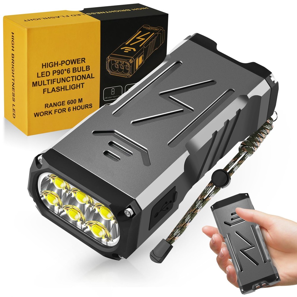 LED Flashlights 100000 High Lumens, High Power Rechargeable Flashlights for C...