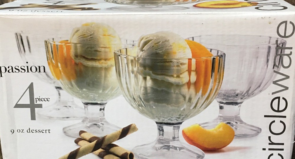 Circleware PASSION 4-Piece 9oz Dessert Cordial Glasses Goblet Set