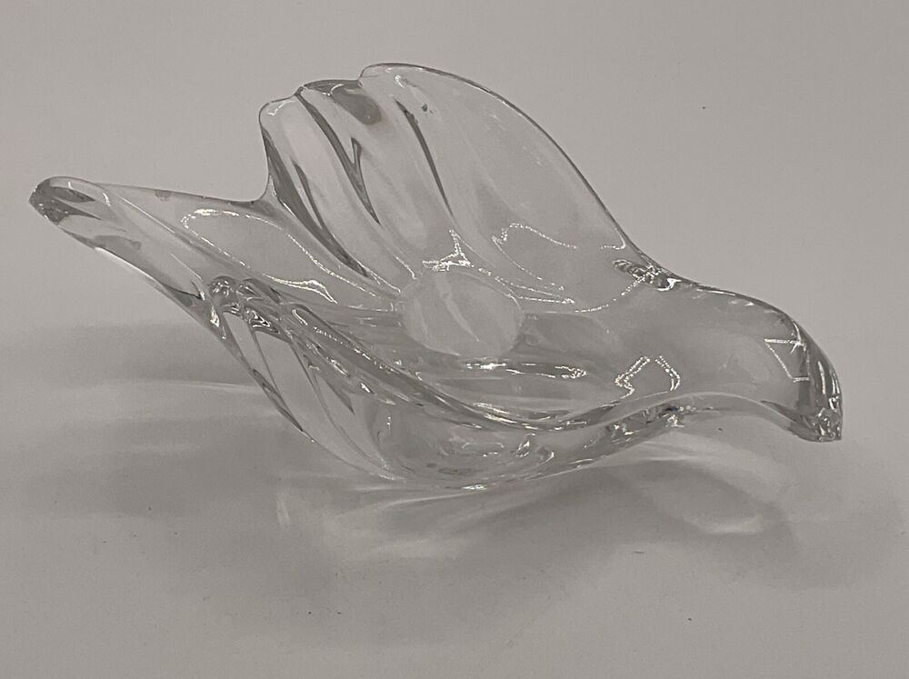Lead Crystal Dove Candle Holder Taper Clear 6”L X 2 1/2” T Weighs 1 Lb