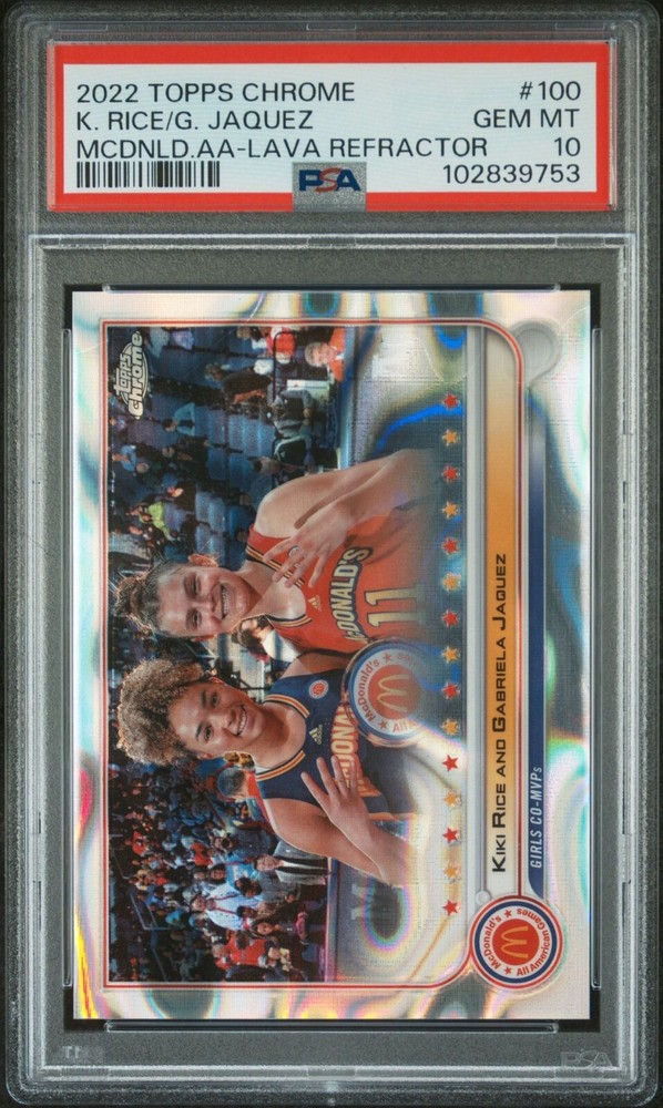 2022 Topps Chrome McDonalds #100 K. Rice/G. Jaquez /399 Lava PSA GEM MINT UCLA