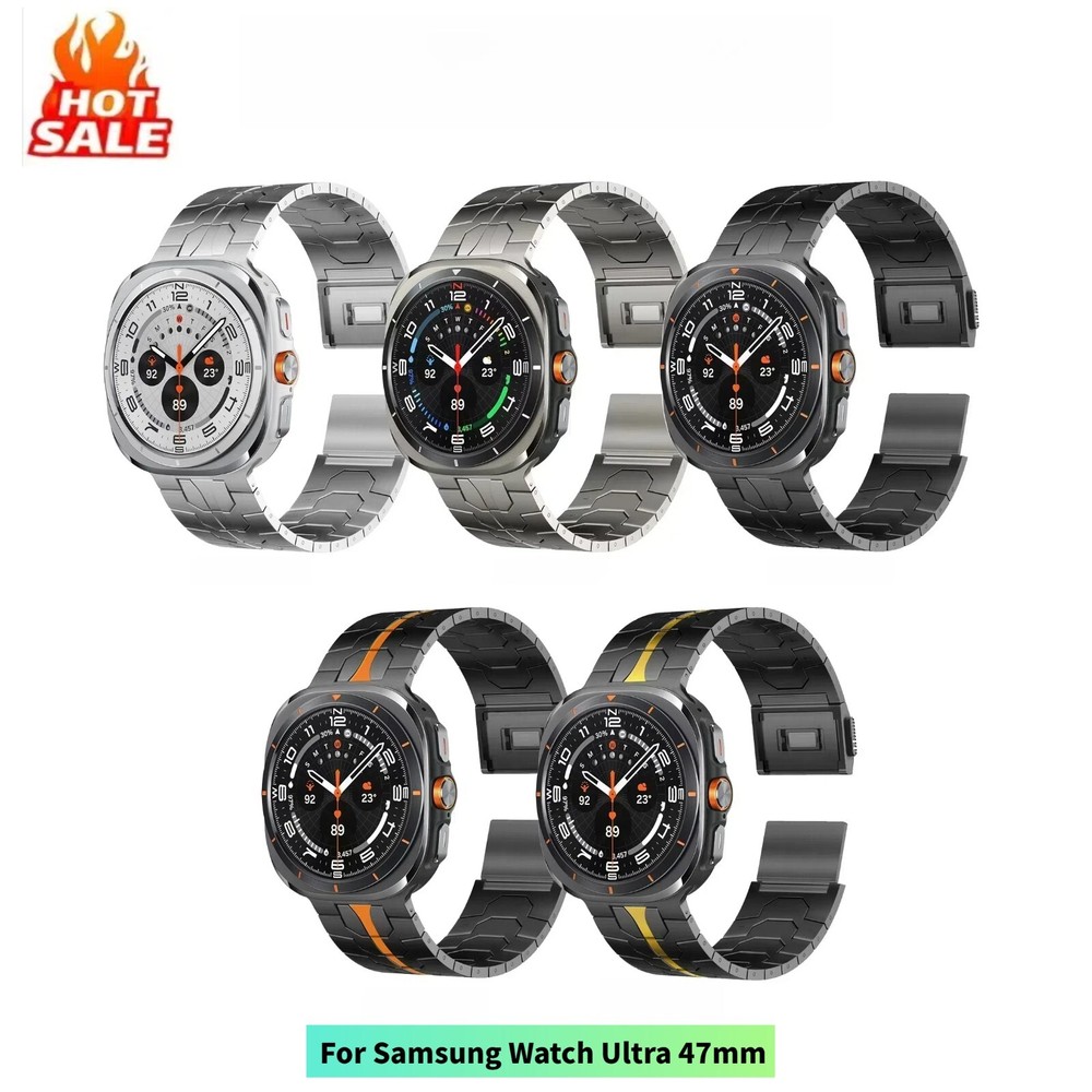 For Samsung Galaxy Watch Ultra 47mm Magnetic Buckle Titanium Bracelet Link Band