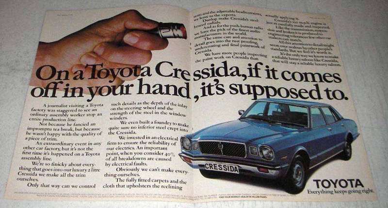 1978 Toyota Cressida 2000 4-Door Sedan Ad Featuring Effortless Driving