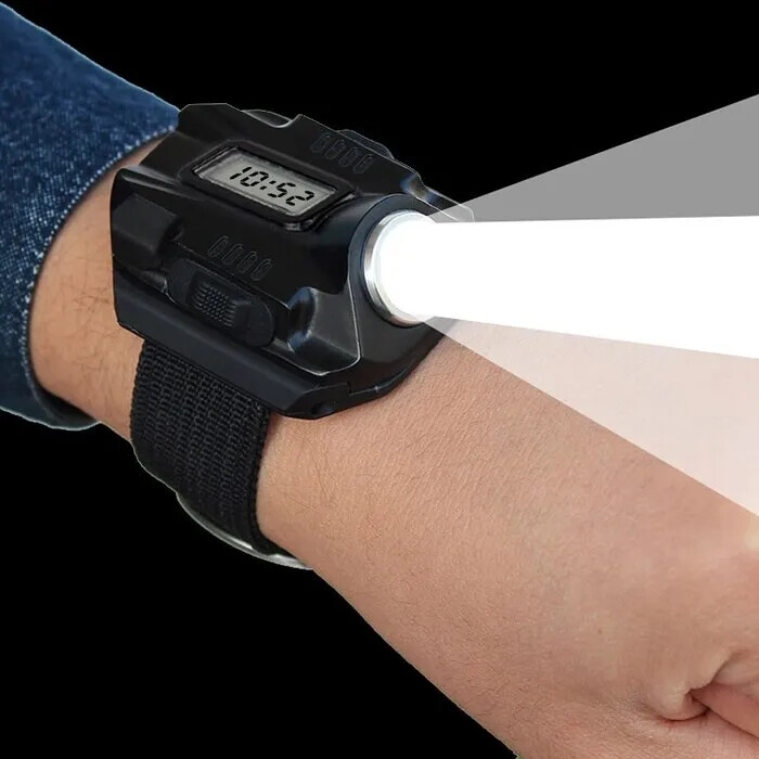 Tactical LED Wrist Flashlight with USB Recharge and No Watch Feature
