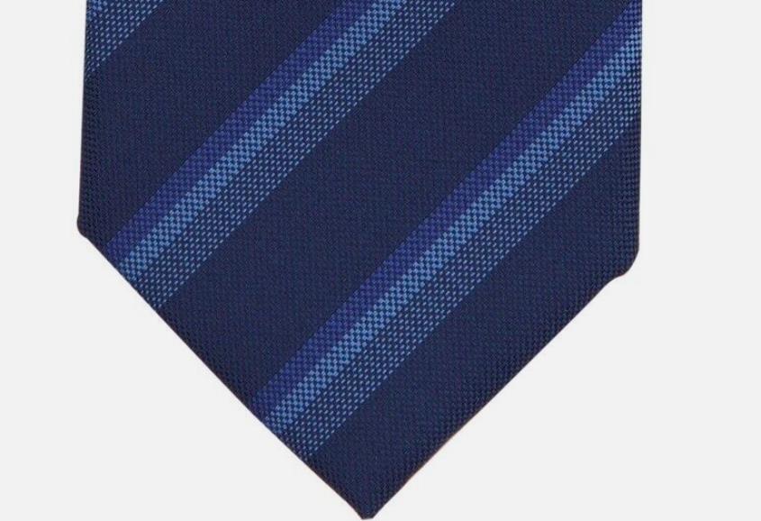 Alfani Mens Florence Stripe Navy Slim Tie Necktie 2 3/4