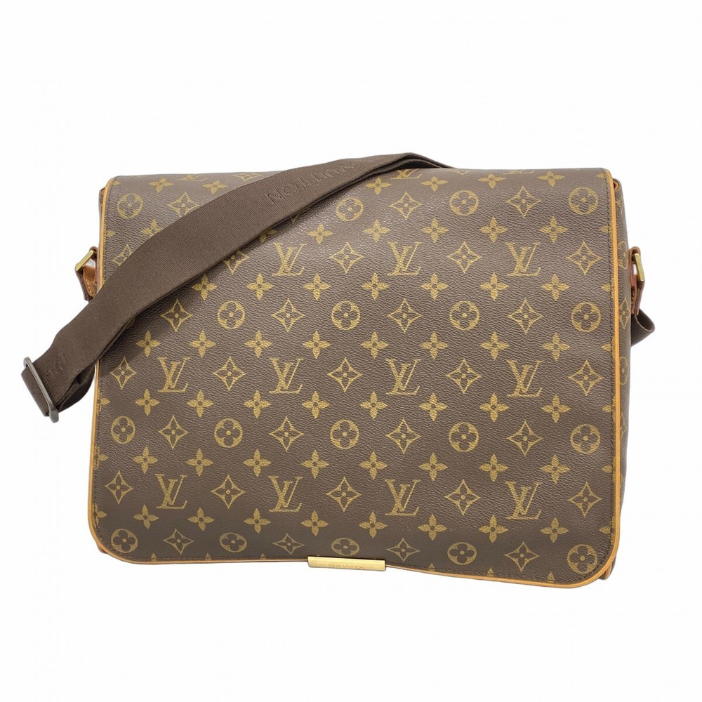 5pc4156 k Louis Vuitton Shoulder Bag Monogram Abesses M45257 Brown Used Men