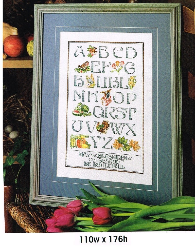 SEASONAL  SAMPLER  CROSS STITCH PATTERN  ONLY  -  Y13-image