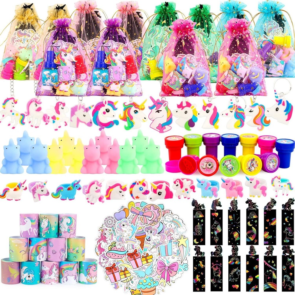 Unicorn Party Favors for Boys and Girls, 134 Pcs Unicorn Birthday Party Supplies