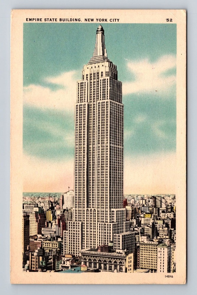 Vintage Antique Postcard of NYC Empire State Building New York