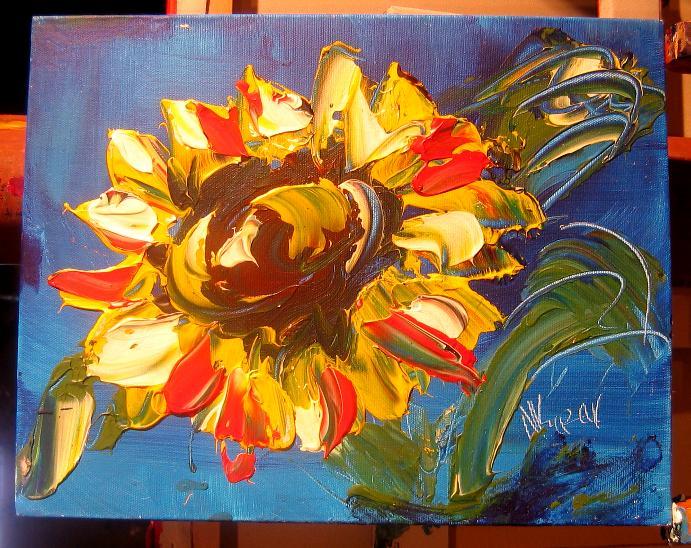 SUNFLOWERS   MODERN ABSTRACT ORIGINAL OIL PAINTING B3GASmDVb