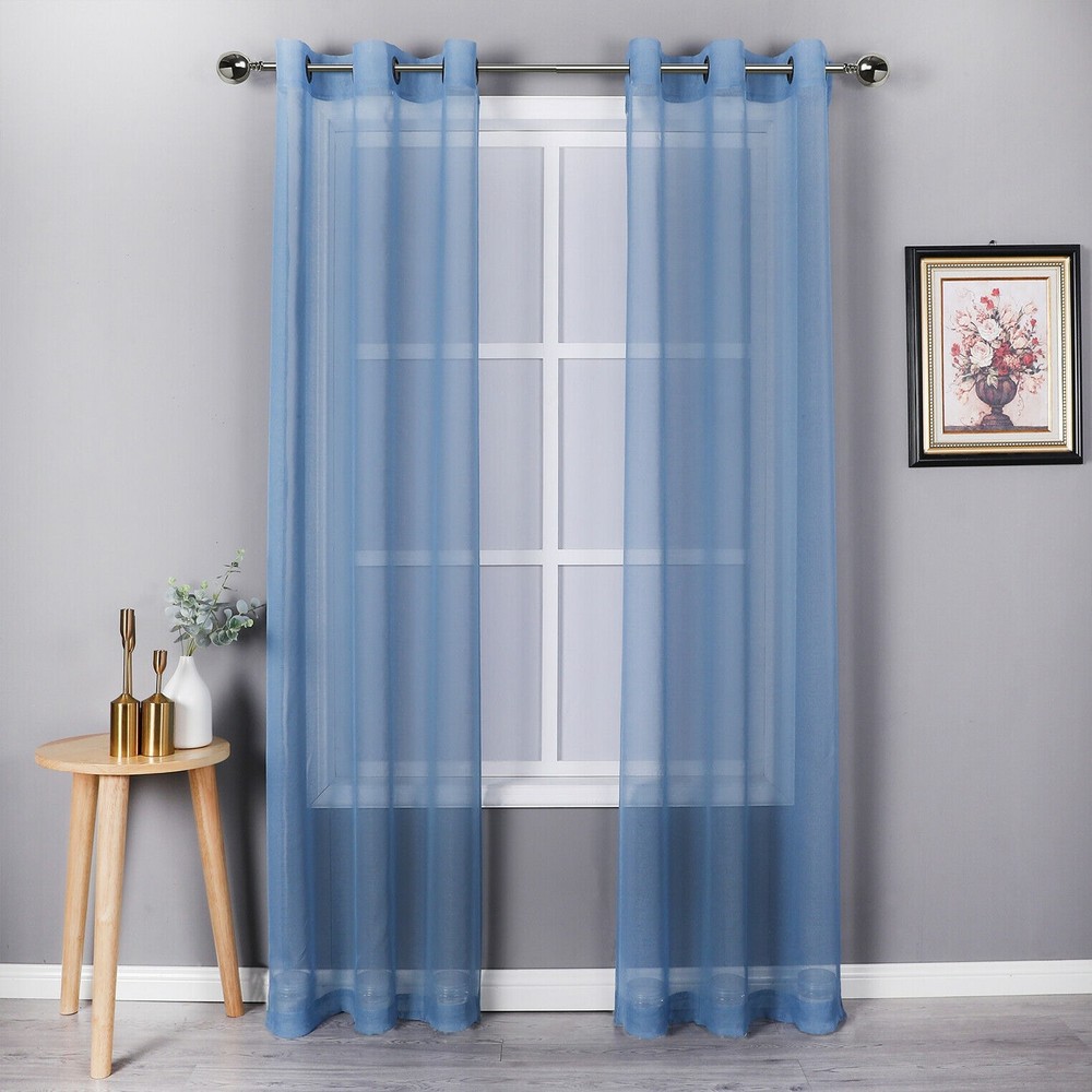 Kate Aurora Sheer Voile Grommet Top Window Curtains for Home Decor