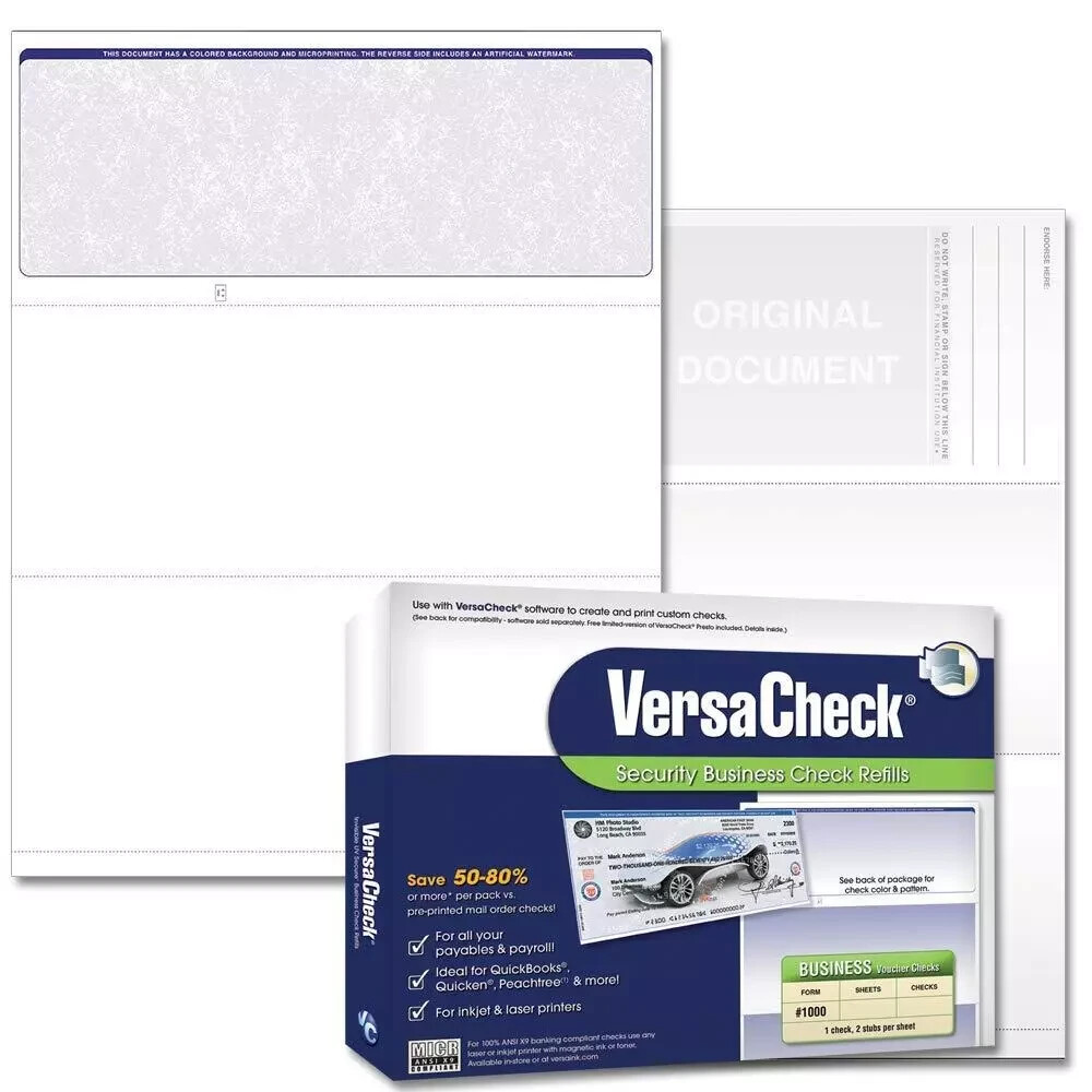 Secure Form #1000 - Blank Business Voucher on Top - Blue Classic - 250 Sheets-image