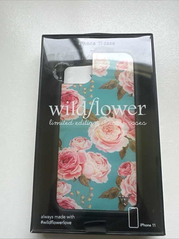 Pink Blue Wildflower Roses iPhone 11 Plus Case with Box & Stickers