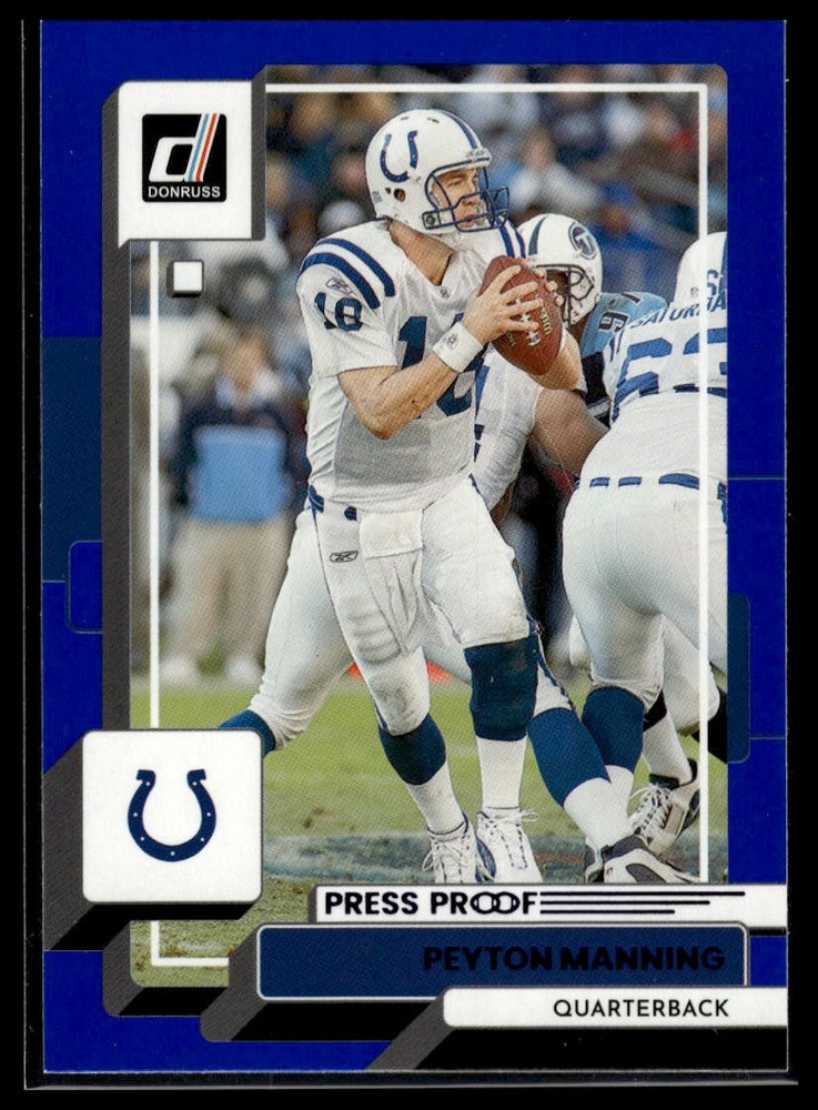 2022 Donruss Peyton Manning Blue Press Proof Color Match Card #57
