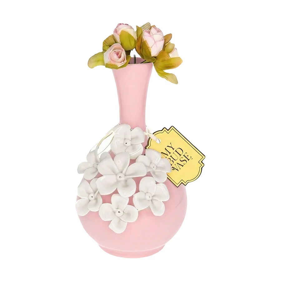 'NEW' My Bud Vase ‘Rachel’ Water Pipe Pink/White Roses Porcelain Originally $100