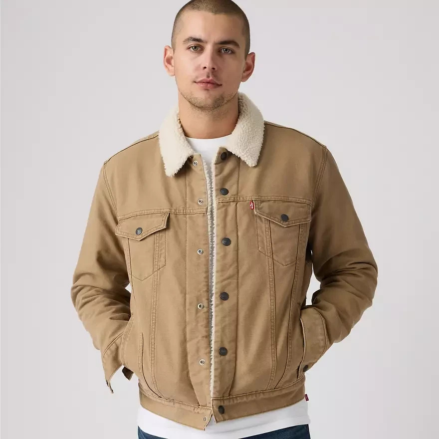 FLASH SALE !!! Levi's Type Iii Sherpa Trucker Jacket Ermine - Brown 🔥🔥-image