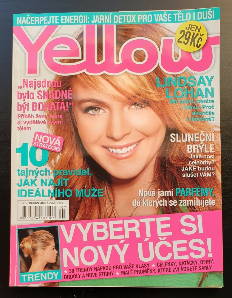 Lindsay Lohan April 2007 Yellow Czech Magazine Cover