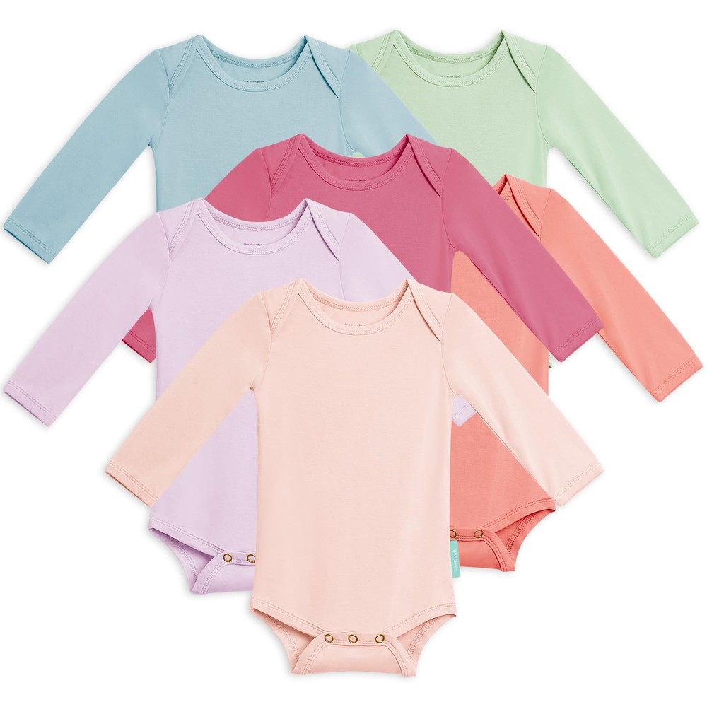 Rayon Long Sleeve Baby Bodysuits, Premium Soft Bodysuits Unisex Boy Girl Whit...