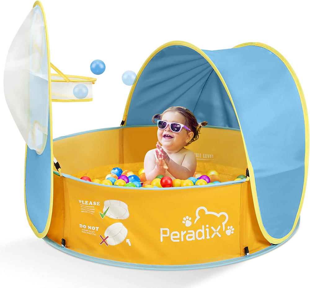 Paddling Pool for Kids & Pets, Kids Ball Pit Tent 3 in 1, Pop Up Wading Pool Ten
