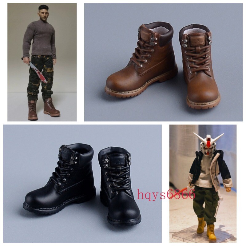 1/12 Combat Tactical Martin Boots Hiking Shoes For 6“ Romankey Nota Male Figure