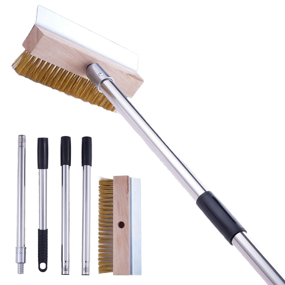 Stainless Steel Pizza Oven Brush with Scraper and 4 Detachable Sections
