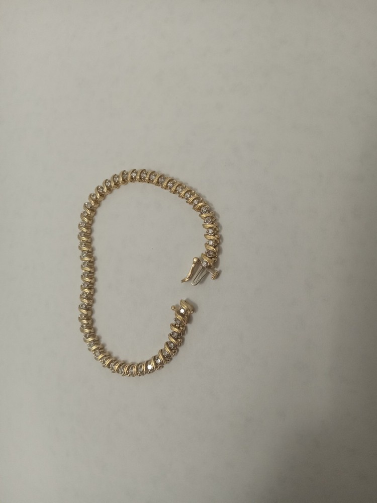 14k Yellow Gold Diamond Tennis Bracelet