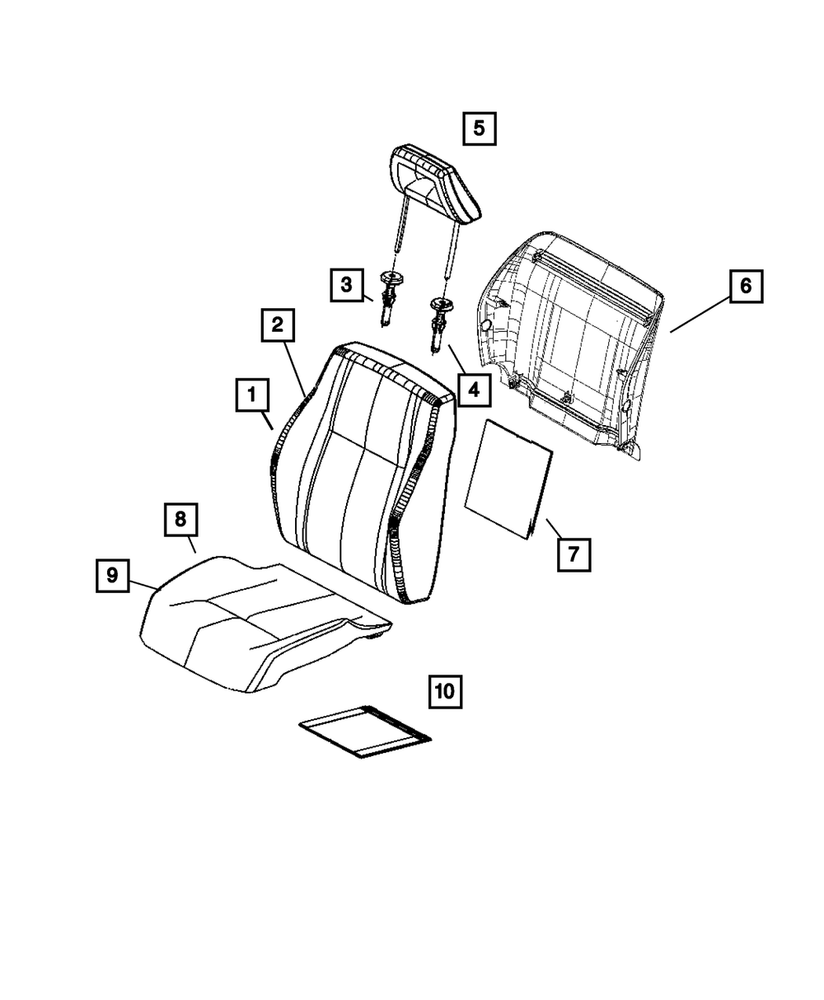 Genuine Mopar Front Seat Cushion Cover Replacement 1GW02DK2AA