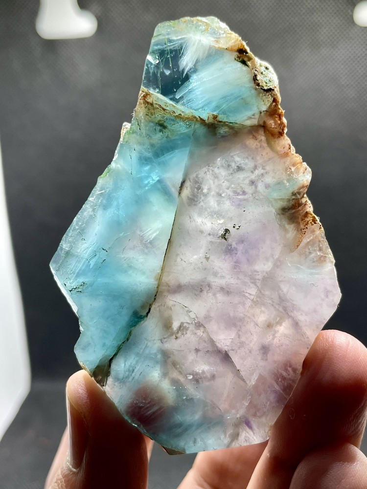 Stunning Natural Fluorite Slice Afghanistan Rainbow Crystal