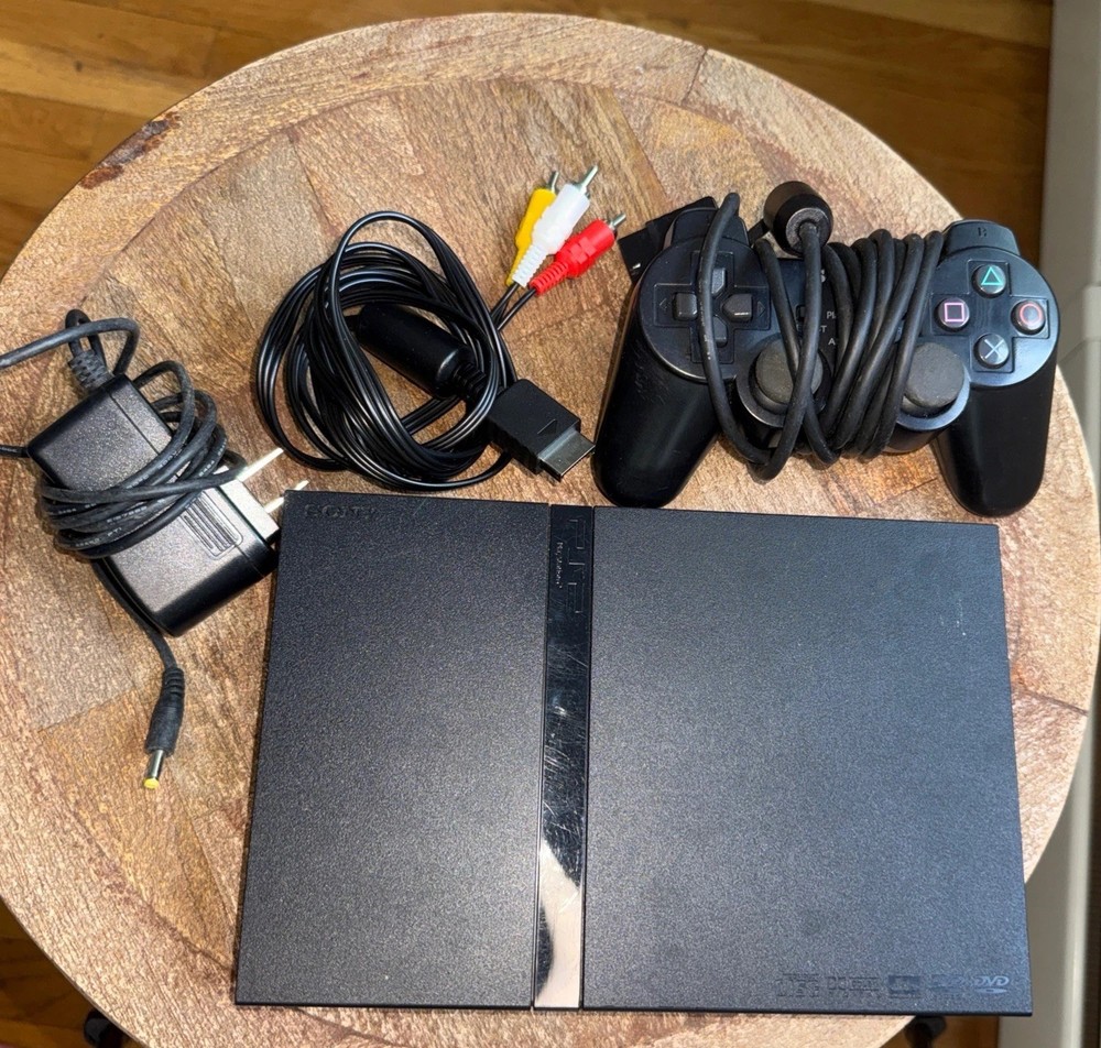 Sony PS2 Slim Black Console Tested with Kessen Game Included