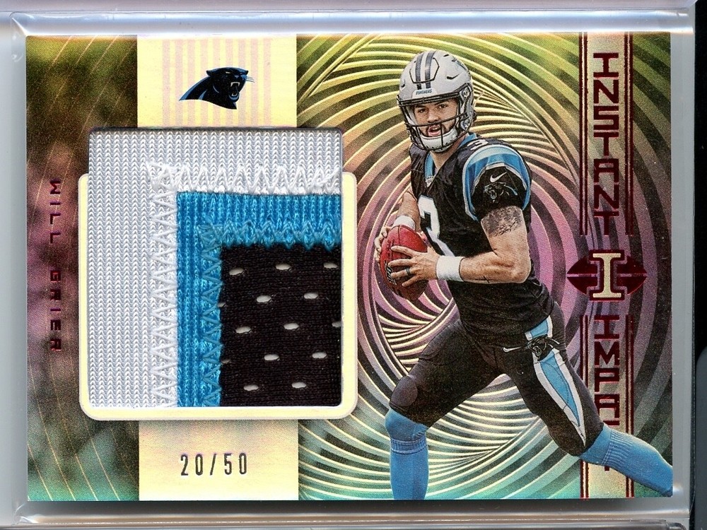 Will Grier 2019 Panini Illusions 3-Color Jersey Relic #30 20/50