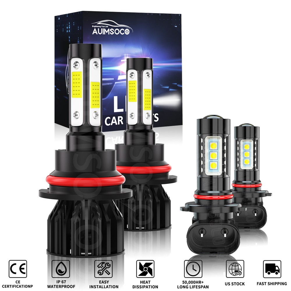 LED Headlight Bulbs 9007 + 9145 Fog Light for Ford 1999-03 F-150 2002-04 F-250