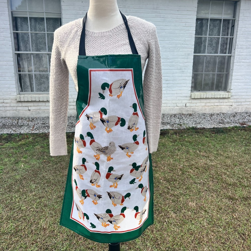 Ulster Weavers Mallards Apron Made in UK Vintage PVC Duck Pattern Cottage Core