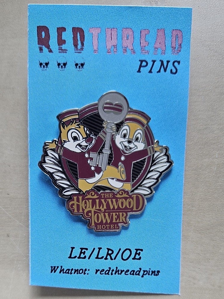 Disney Parks Pin Chip ‘n Dale Hollywood Tower of Terror Hotel Bellhops & Key