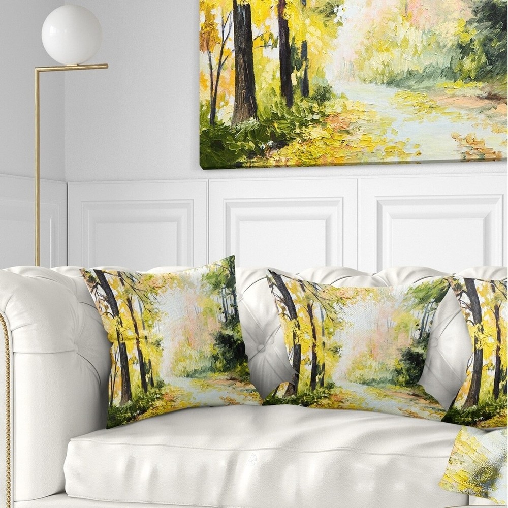 Designart 'Road in Colorful Forest' Landscape Printed Throw