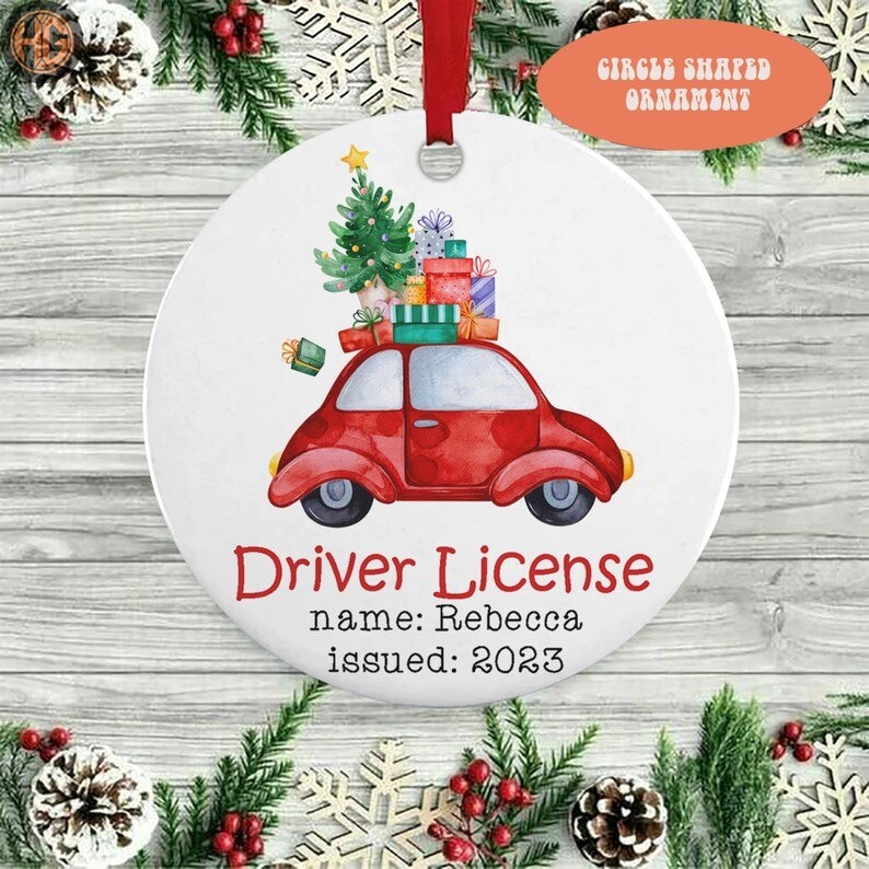 Personalized new driver christmas ornaments, new driver ornaments, driver lic...