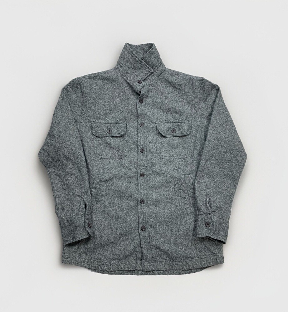 Grayers Men’s Long Sleeve Button Down Collared Pocketed Overshirt M Cotton Gray