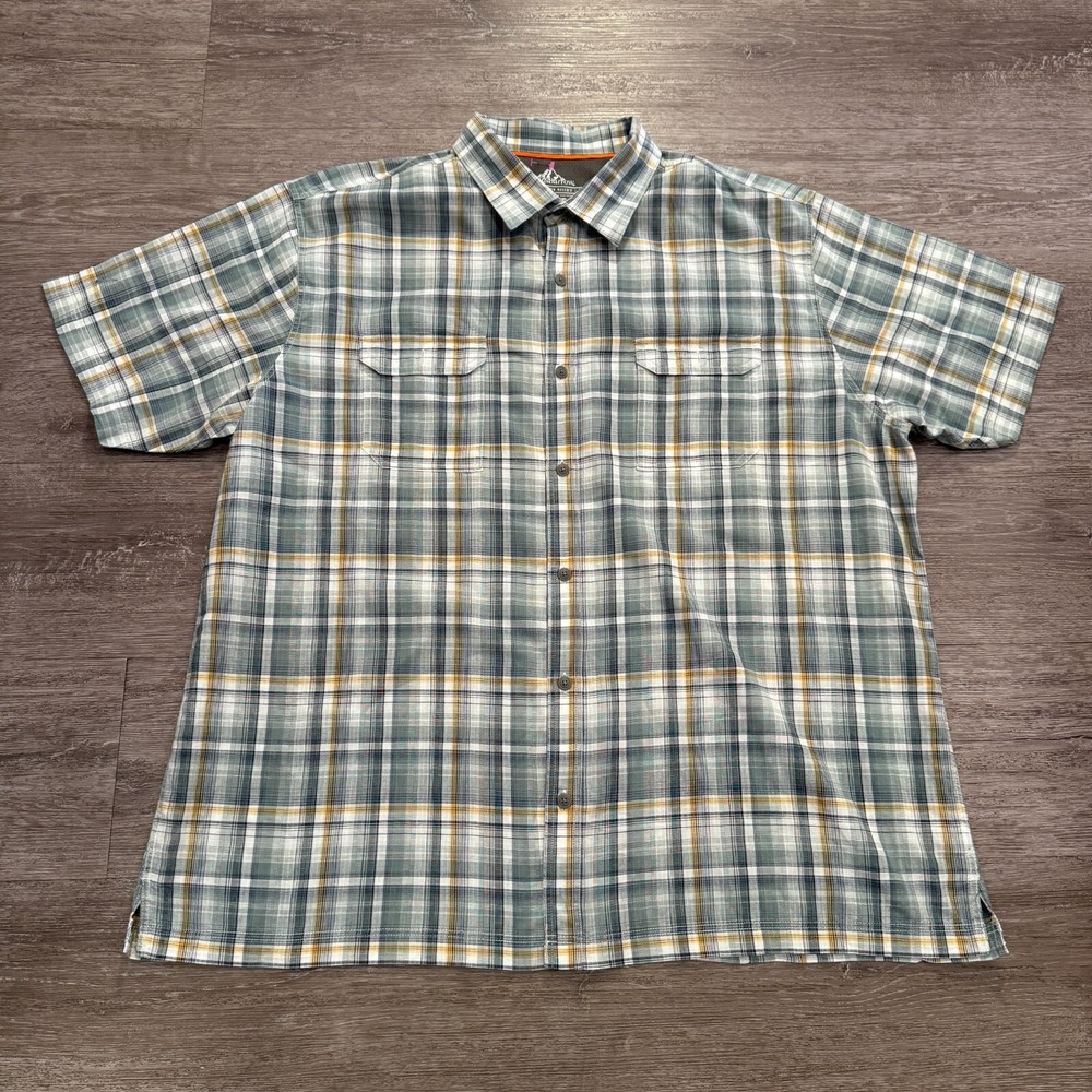 Croft and Barrow Mens 2XL Plaid Quick-Dry Vented Performance Fishing Shirt