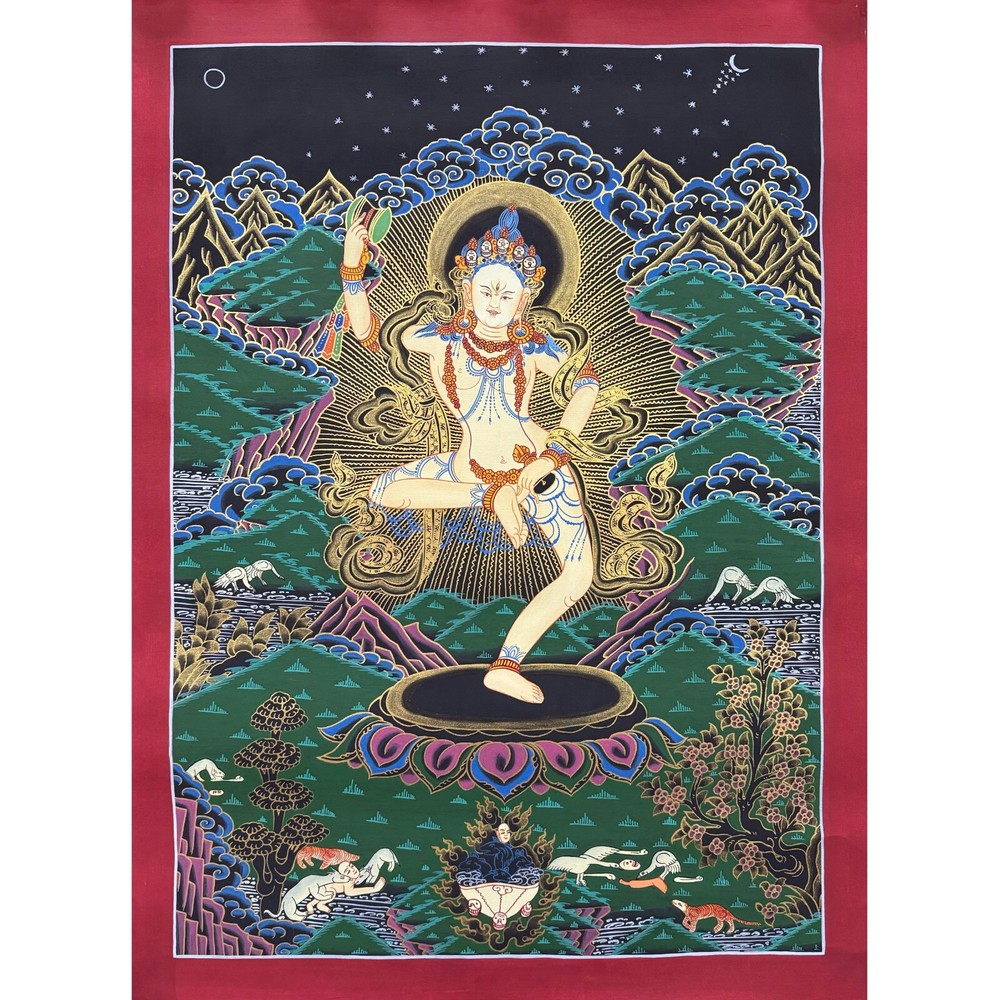 Handmade Machig Labdron Thangka Meditation Art for Good Luck