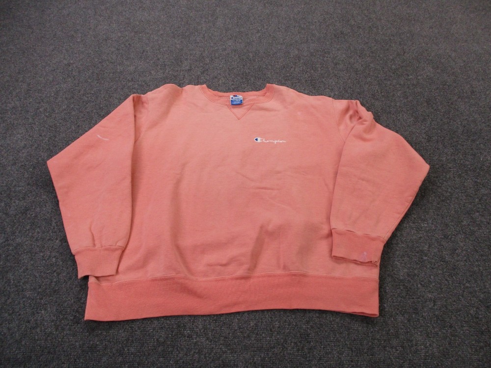 Vintage Champion Sweatshirt Womens XL Pink Pullover Embroidered USA Made 90s