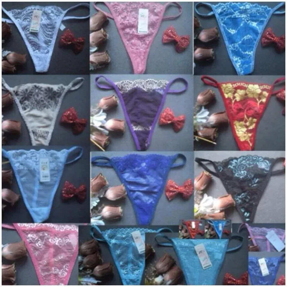 Sexy Panties Thongs G-String T Back Stripper Exotic Secret Valentines LOT OF 6