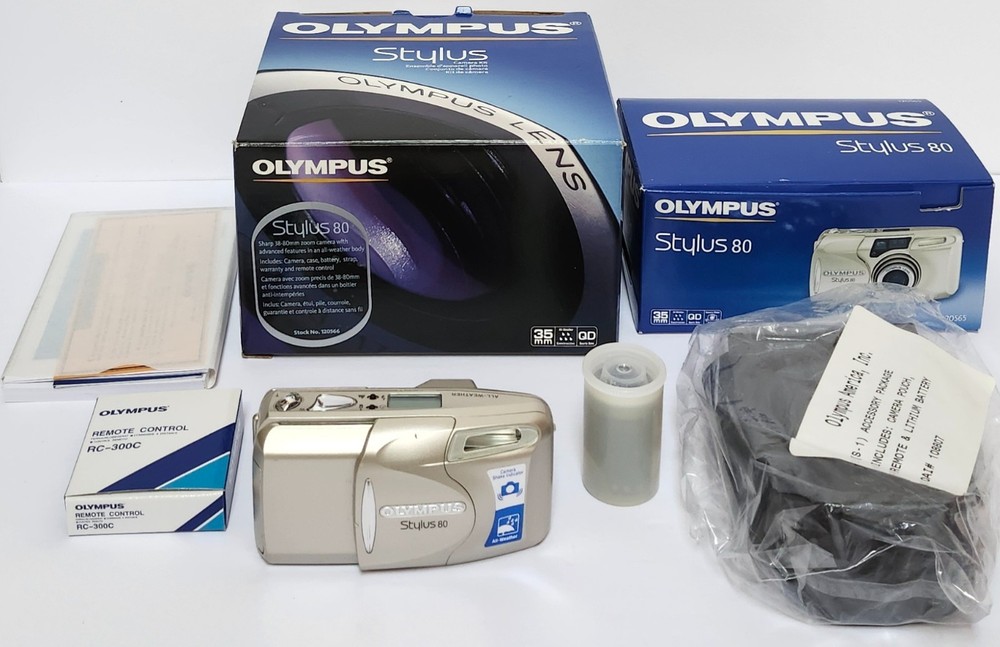 Olympus Stylus 80 QD All-Weather 35mm Camera w38-80mm AF Zoom Lens UNTESTED