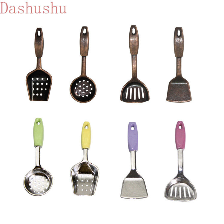 4PC Dollhouse Miniature Kitchen Cookware Spoon Shovel Accessories 1:12 Scale
