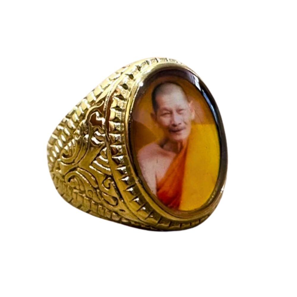 Ring Luang Pu Mahasila Sirichanto Amulet Thai Buddha Mongkol Talisman size 11
